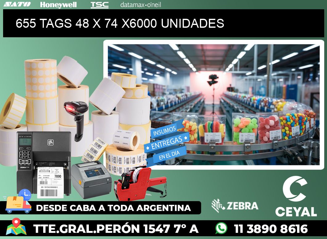 655 TAGS 48 x 74 X6000 UNIDADES