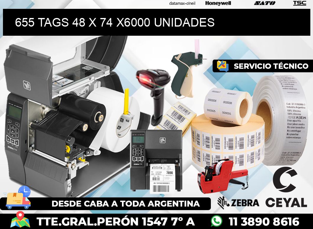 655 TAGS 48 x 74 X6000 UNIDADES