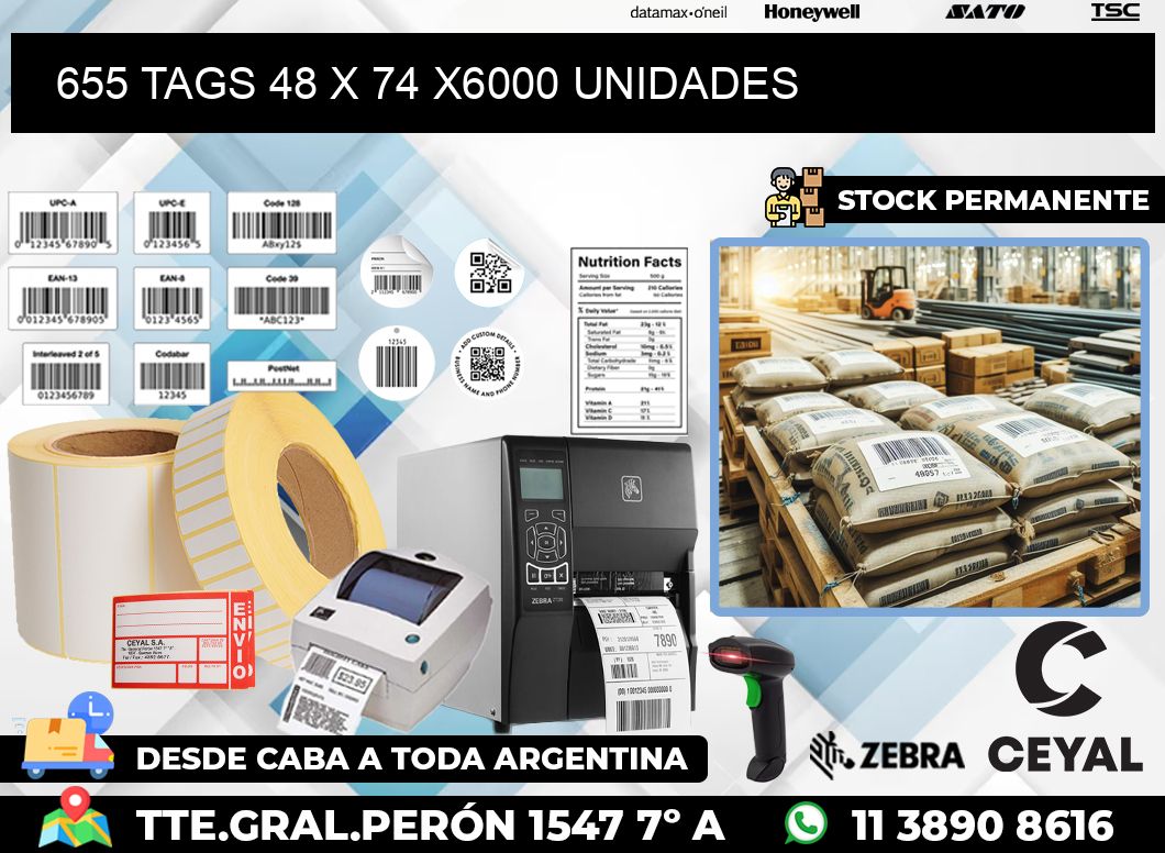 655 TAGS 48 x 74 X6000 UNIDADES