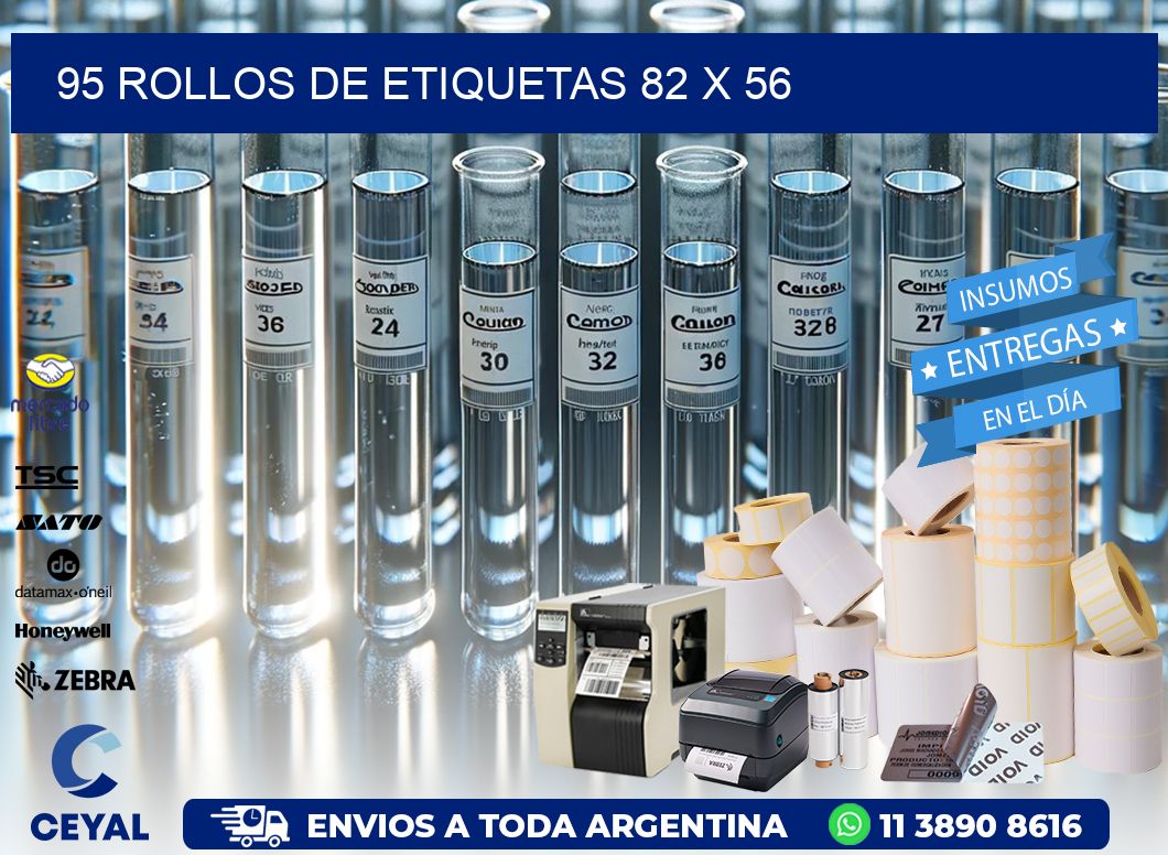 95 ROLLOS DE ETIQUETAS 82 x 56