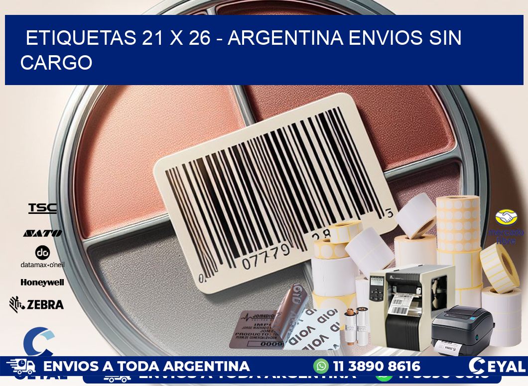 ETIQUETAS 21 x 26 – ARGENTINA ENVIOS SIN CARGO