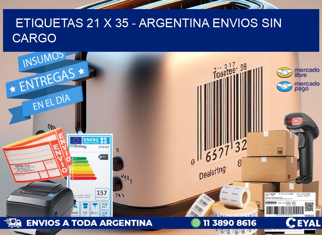 ETIQUETAS 21 x 35 - ARGENTINA ENVIOS SIN CARGO