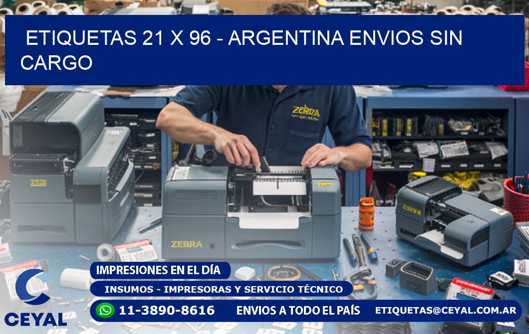 ETIQUETAS 21 x 96 - ARGENTINA ENVIOS SIN CARGO