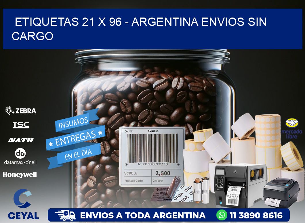 ETIQUETAS 21 x 96 - ARGENTINA ENVIOS SIN CARGO