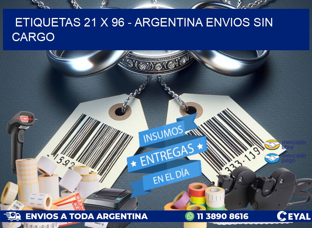 ETIQUETAS 21 x 96 - ARGENTINA ENVIOS SIN CARGO