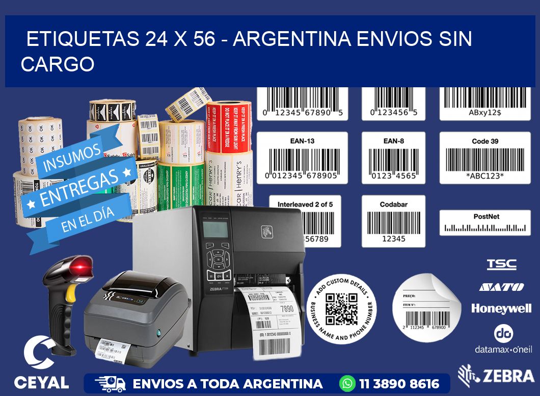 ETIQUETAS 24 x 56 - ARGENTINA ENVIOS SIN CARGO