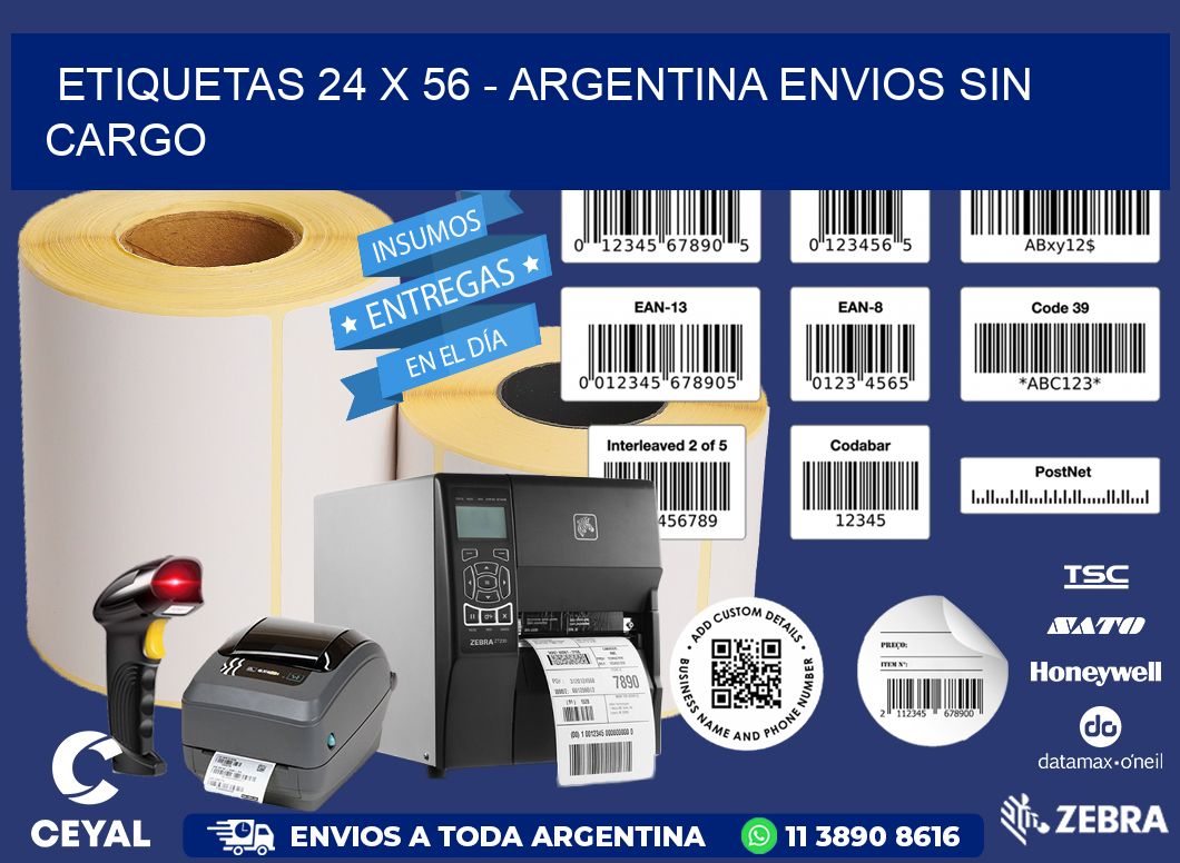 ETIQUETAS 24 x 56 - ARGENTINA ENVIOS SIN CARGO