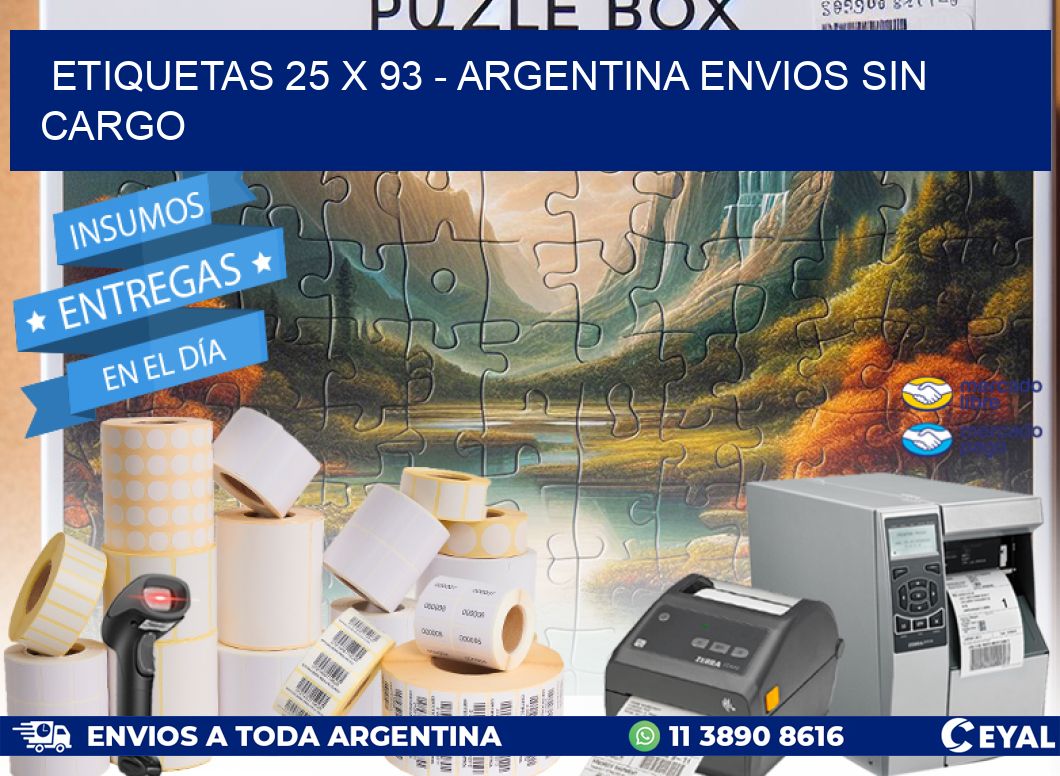 ETIQUETAS 25 x 93 - ARGENTINA ENVIOS SIN CARGO