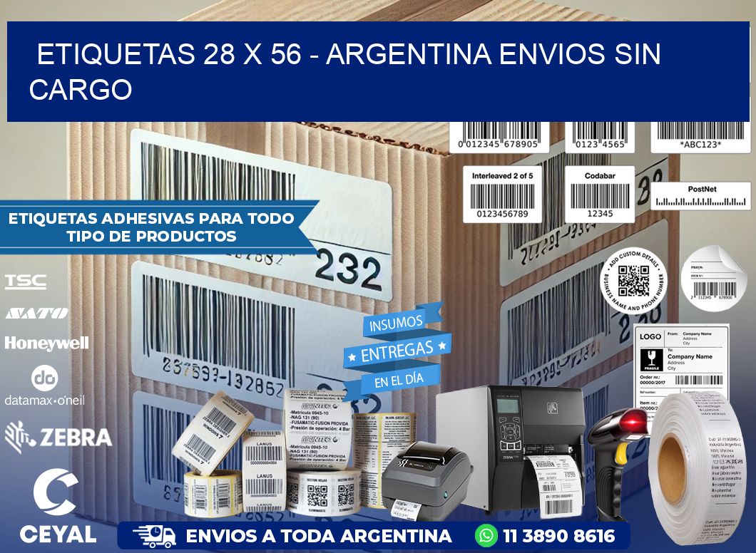 ETIQUETAS 28 x 56 - ARGENTINA ENVIOS SIN CARGO