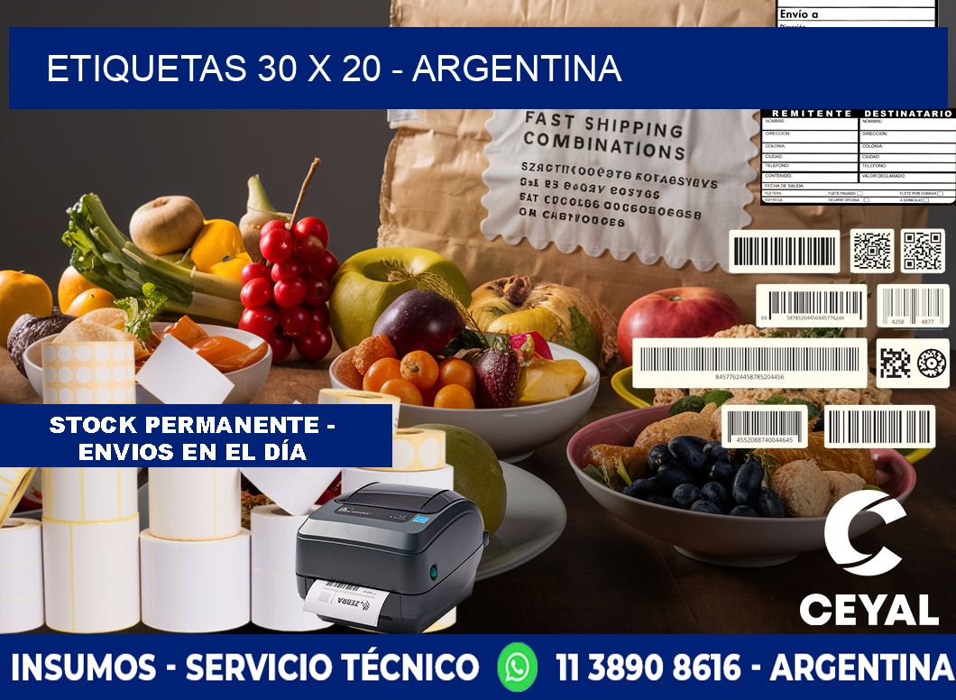 ETIQUETAS 30 x 20 - ARGENTINA