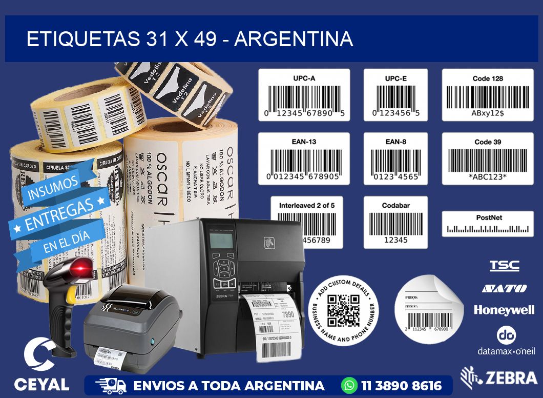 ETIQUETAS 31 x 49 - ARGENTINA