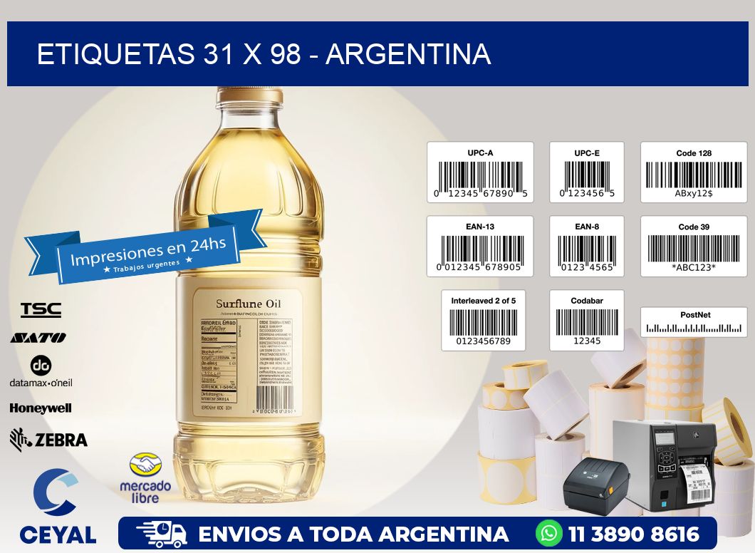 ETIQUETAS 31 x 98 - ARGENTINA