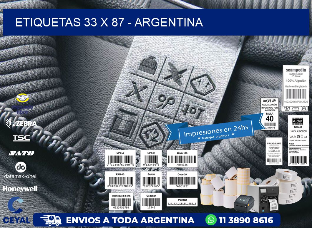 ETIQUETAS 33 x 87 - ARGENTINA