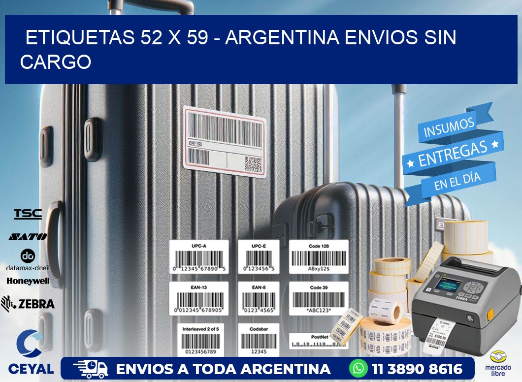 ETIQUETAS 52 x 59 - ARGENTINA ENVIOS SIN CARGO