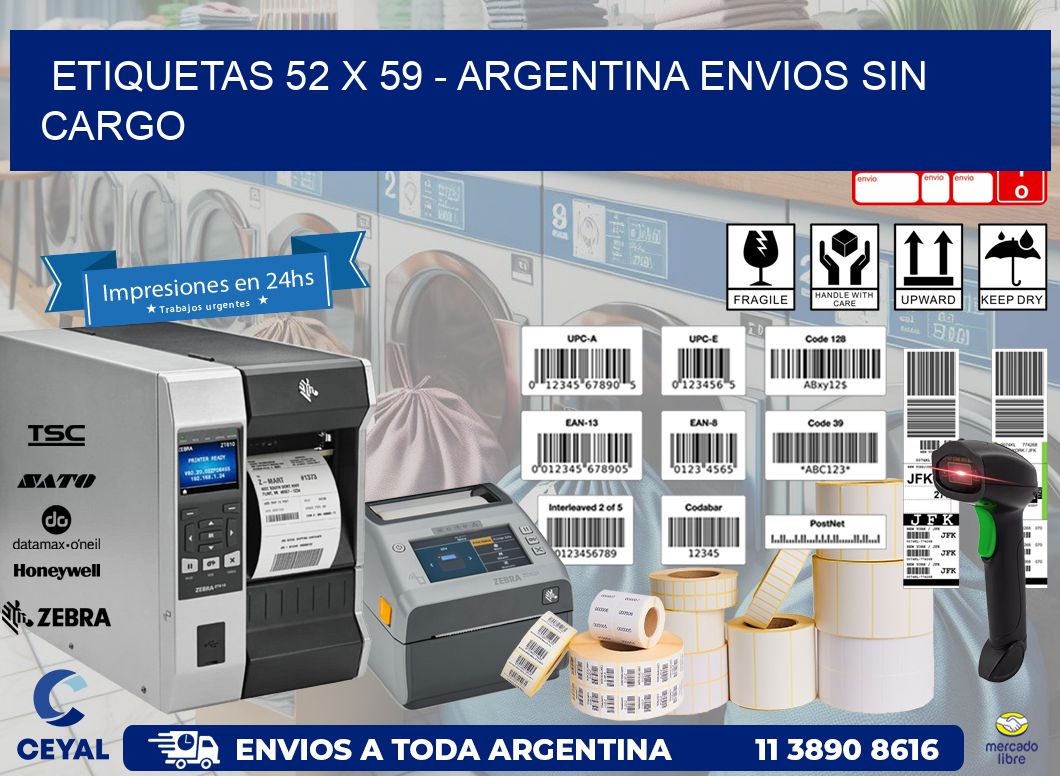 ETIQUETAS 52 x 59 - ARGENTINA ENVIOS SIN CARGO