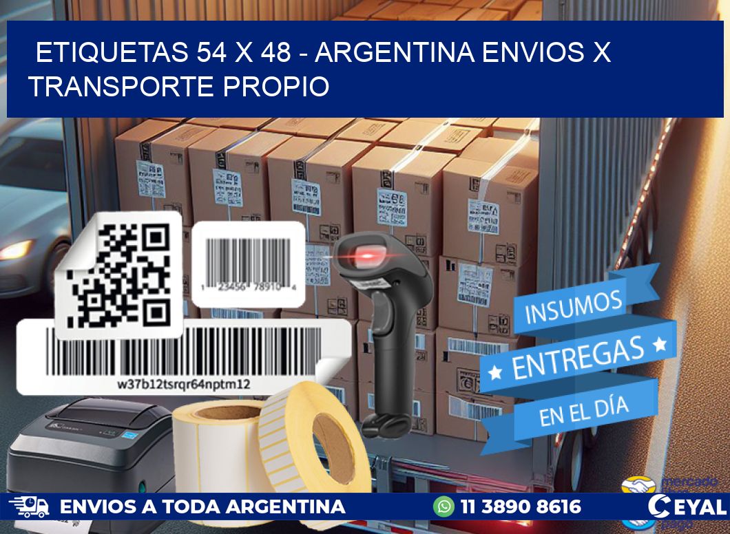 ETIQUETAS 54 x 48 - ARGENTINA ENVIOS X TRANSPORTE PROPIO