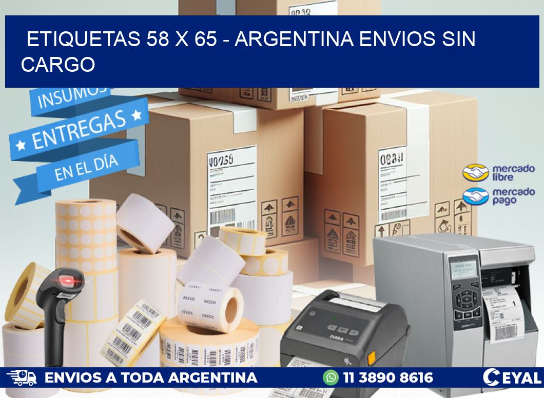 ETIQUETAS 58 x 65 - ARGENTINA ENVIOS SIN CARGO