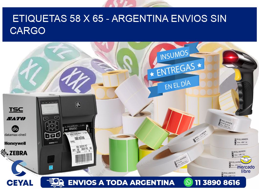 ETIQUETAS 58 x 65 - ARGENTINA ENVIOS SIN CARGO