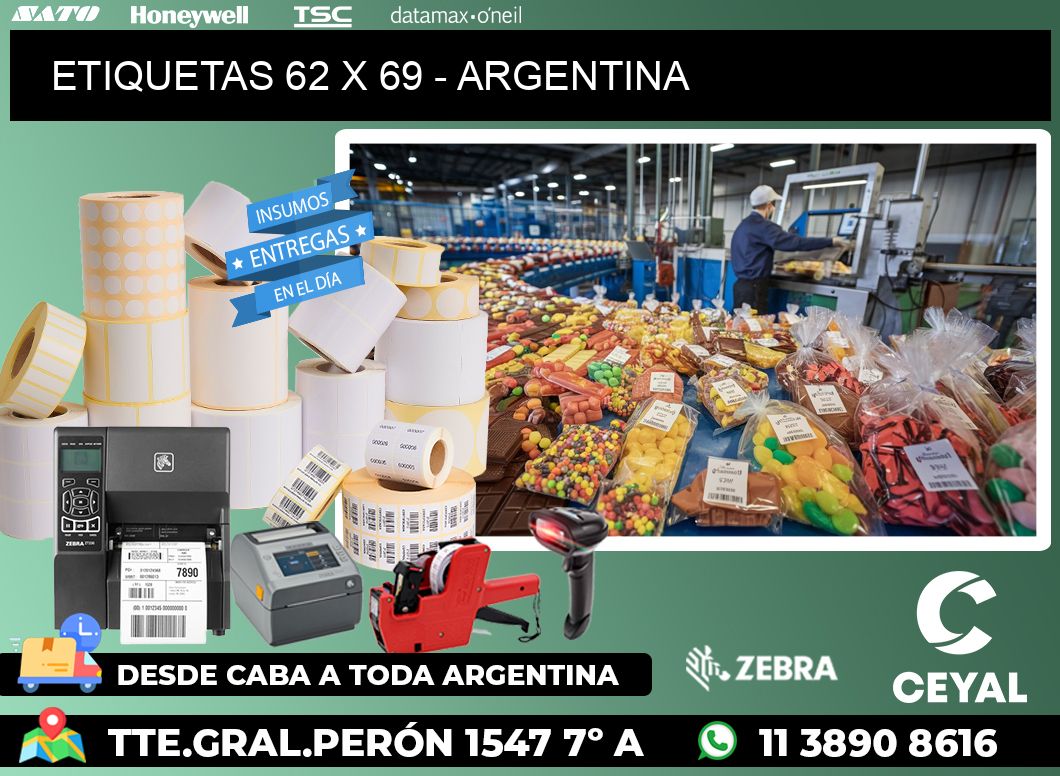 ETIQUETAS 62 x 69 - ARGENTINA