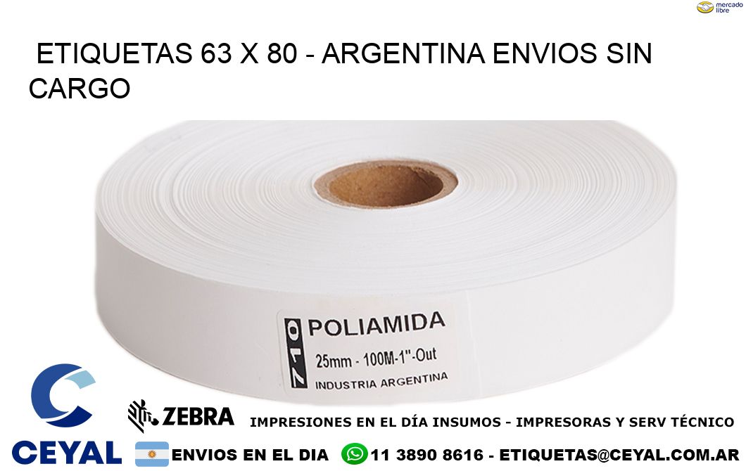 ETIQUETAS 63 x 80 - ARGENTINA ENVIOS SIN CARGO