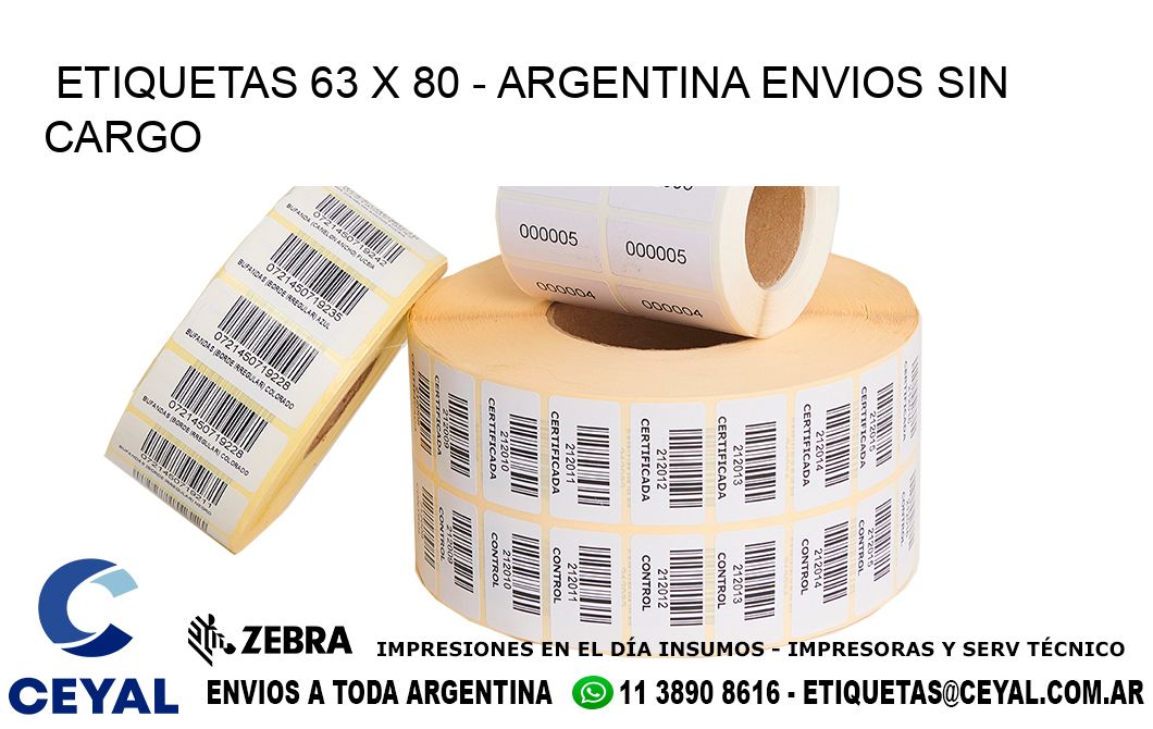 ETIQUETAS 63 x 80 - ARGENTINA ENVIOS SIN CARGO