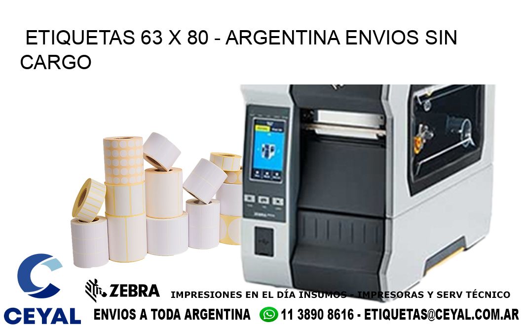 ETIQUETAS 63 x 80 - ARGENTINA ENVIOS SIN CARGO