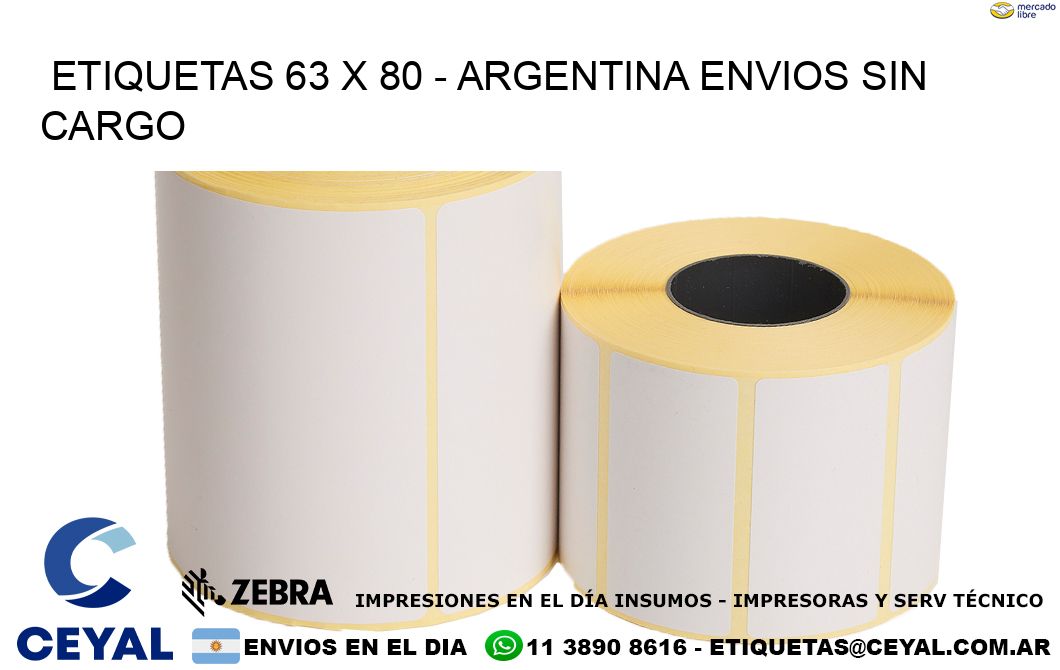 ETIQUETAS 63 x 80 – ARGENTINA ENVIOS SIN CARGO