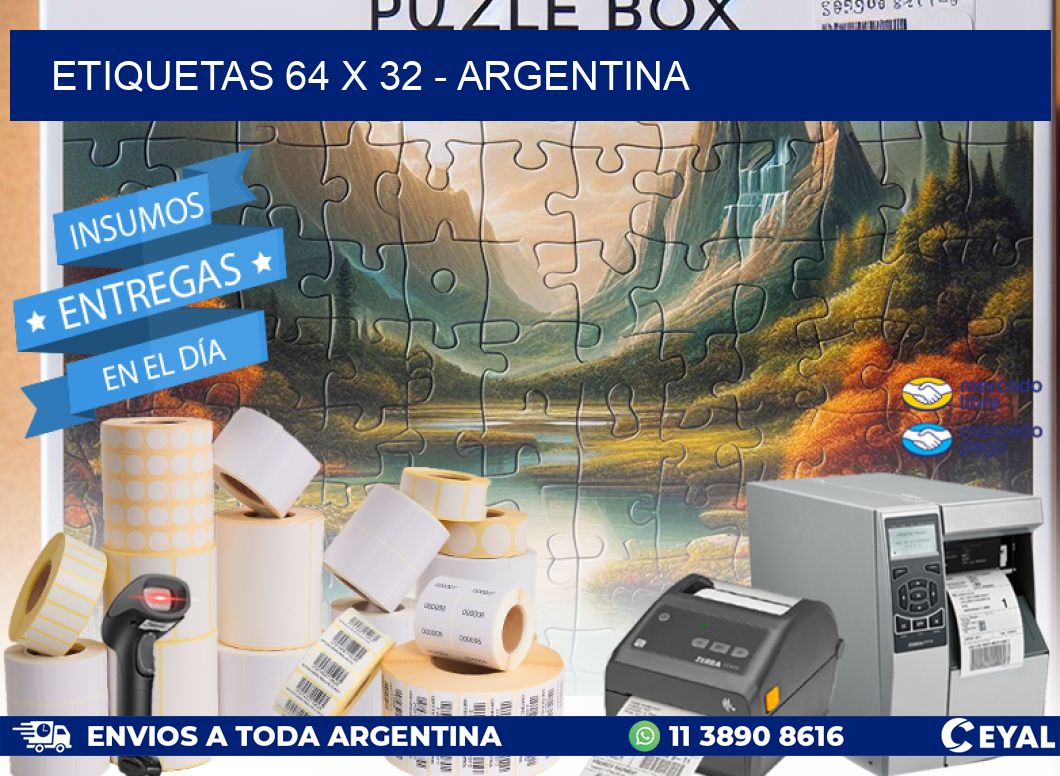 ETIQUETAS 64 x 32 - ARGENTINA