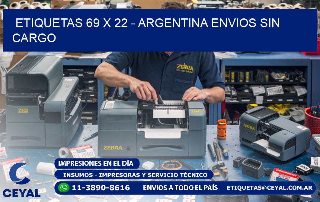 ETIQUETAS 69 x 22 - ARGENTINA ENVIOS SIN CARGO