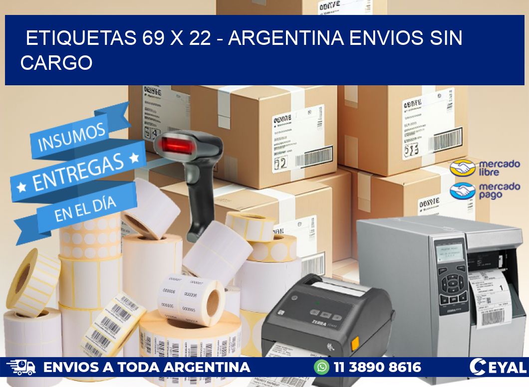 ETIQUETAS 69 x 22 - ARGENTINA ENVIOS SIN CARGO