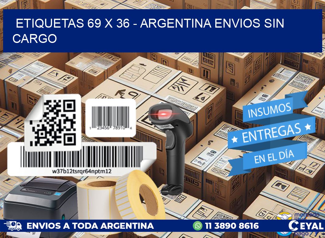 ETIQUETAS 69 x 36 - ARGENTINA ENVIOS SIN CARGO