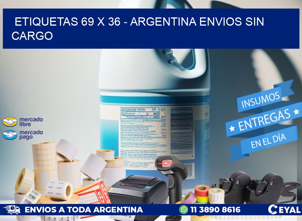 ETIQUETAS 69 x 36 - ARGENTINA ENVIOS SIN CARGO