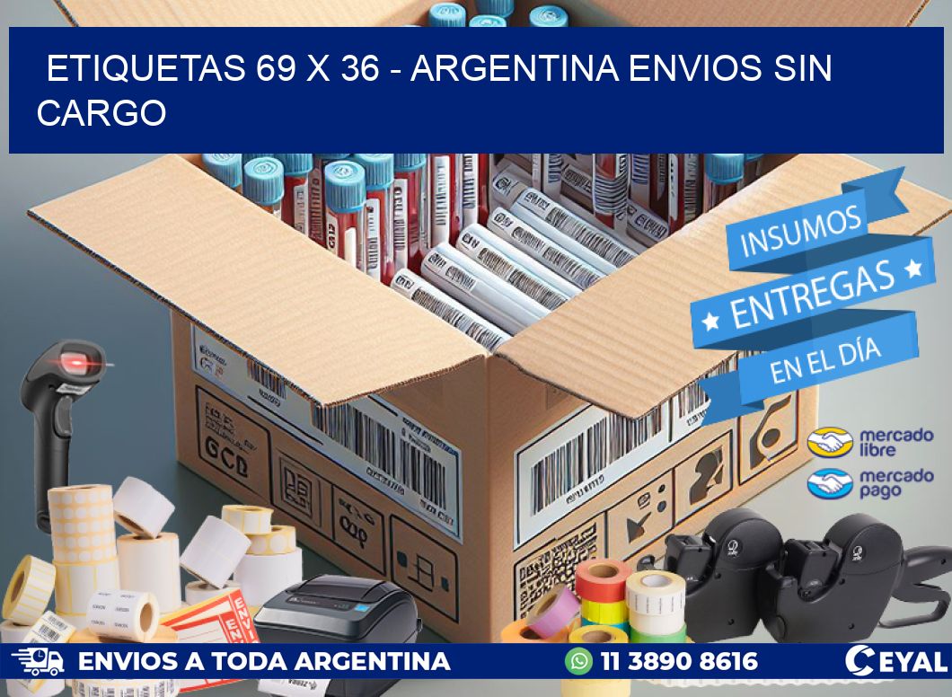 ETIQUETAS 69 x 36 - ARGENTINA ENVIOS SIN CARGO