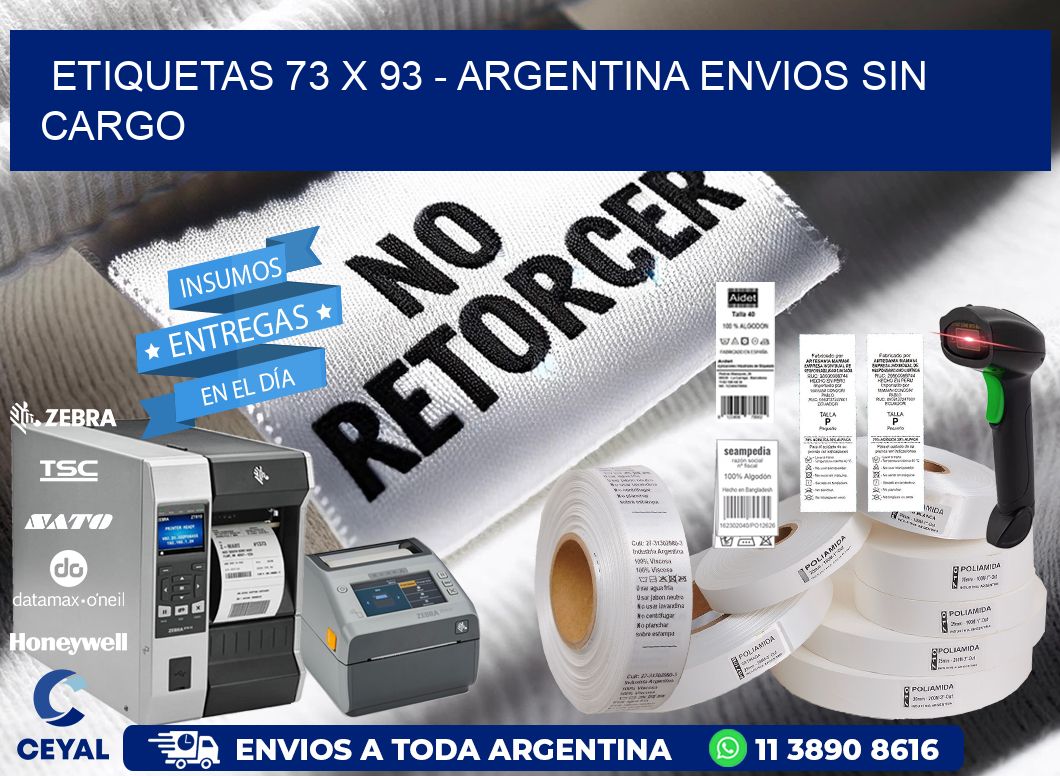 ETIQUETAS 73 x 93 - ARGENTINA ENVIOS SIN CARGO