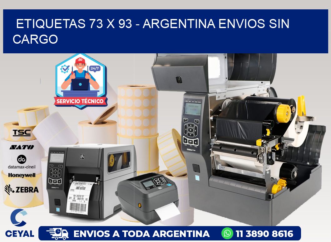 ETIQUETAS 73 x 93 - ARGENTINA ENVIOS SIN CARGO