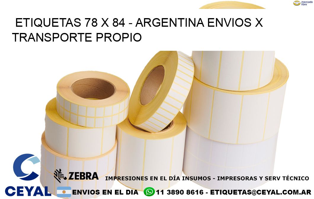 ETIQUETAS 78 x 84 – ARGENTINA ENVIOS X TRANSPORTE PROPIO