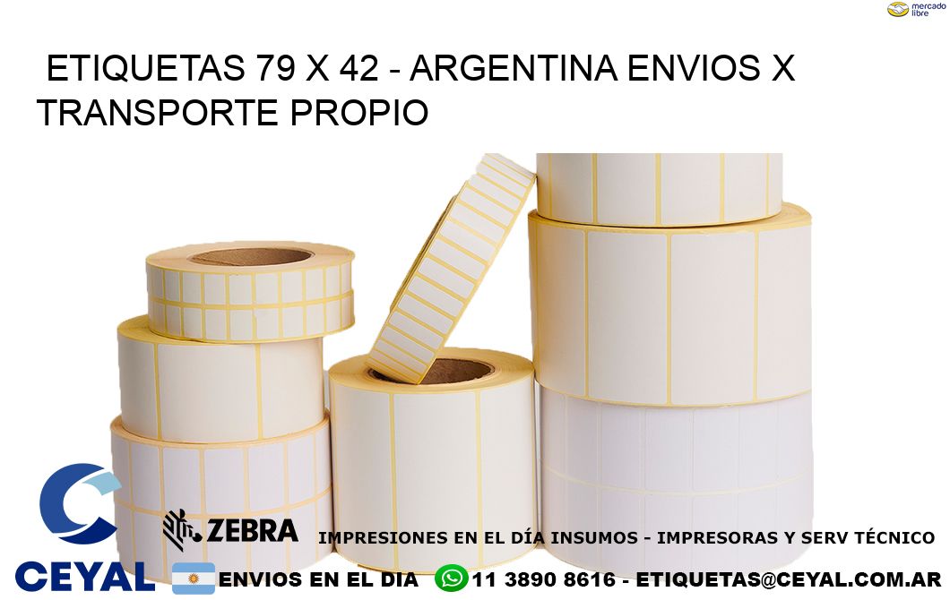 ETIQUETAS 79 x 42 – ARGENTINA ENVIOS X TRANSPORTE PROPIO