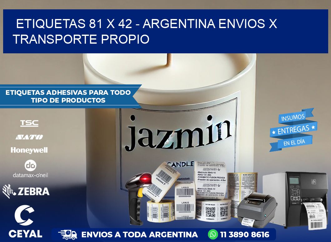 ETIQUETAS 81 x 42 – ARGENTINA ENVIOS X TRANSPORTE PROPIO