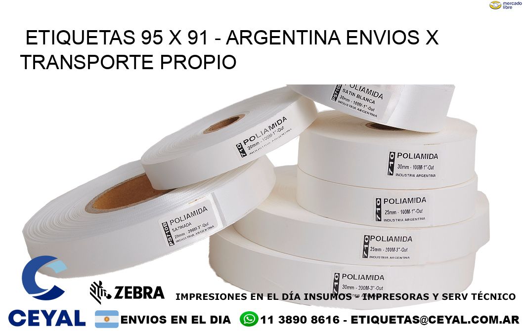 ETIQUETAS 95 x 91 - ARGENTINA ENVIOS X TRANSPORTE PROPIO