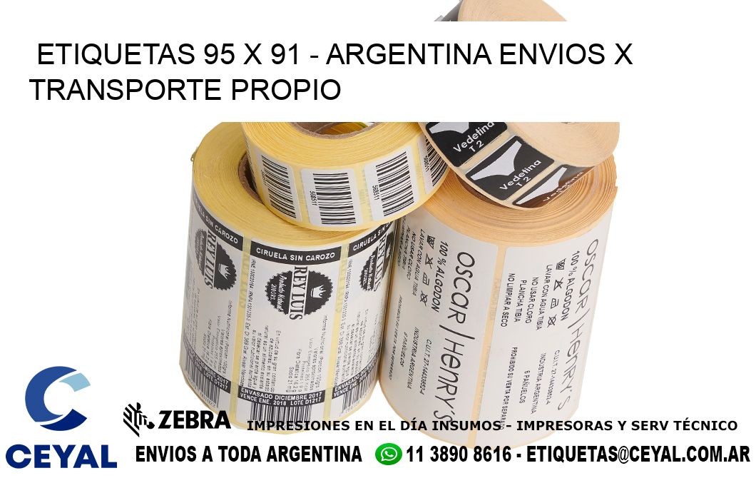 ETIQUETAS 95 x 91 - ARGENTINA ENVIOS X TRANSPORTE PROPIO