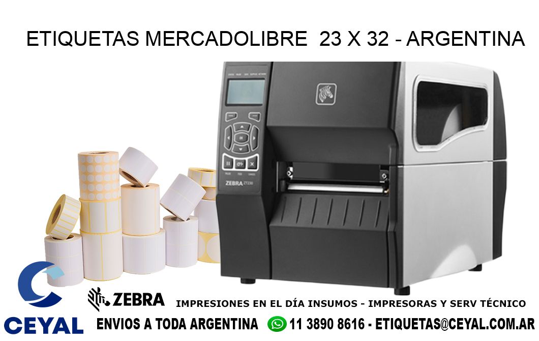 ETIQUETAS MERCADOLIBRE  23 x 32 - ARGENTINA