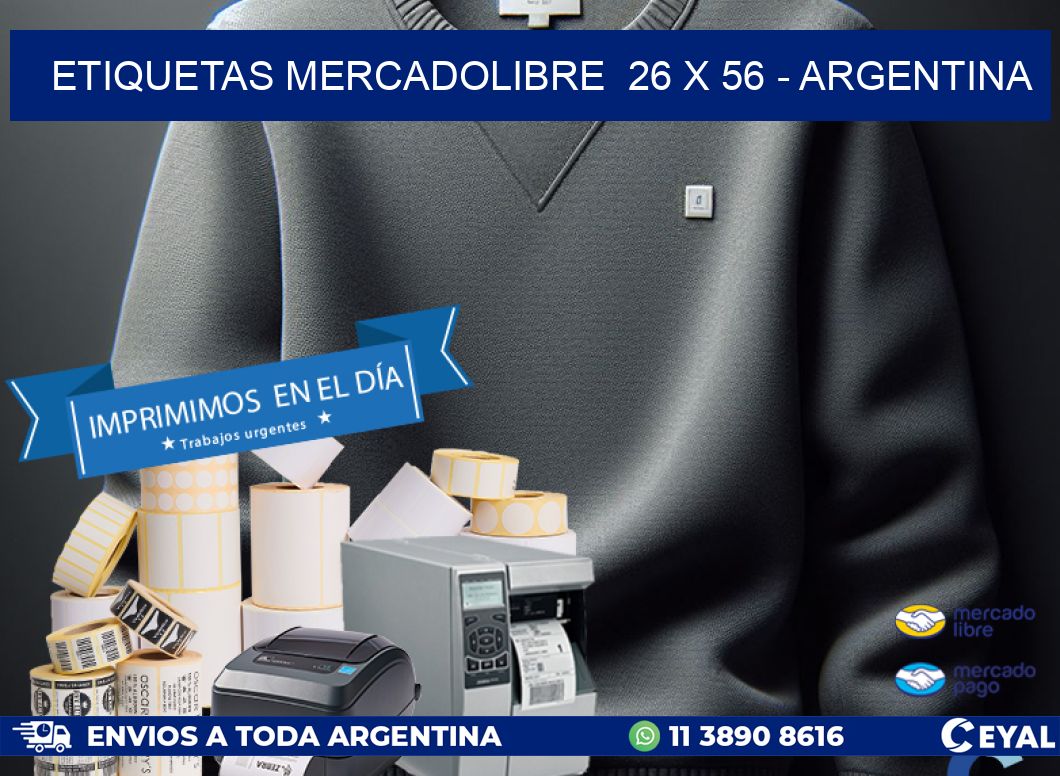 ETIQUETAS MERCADOLIBRE  26 x 56 - ARGENTINA