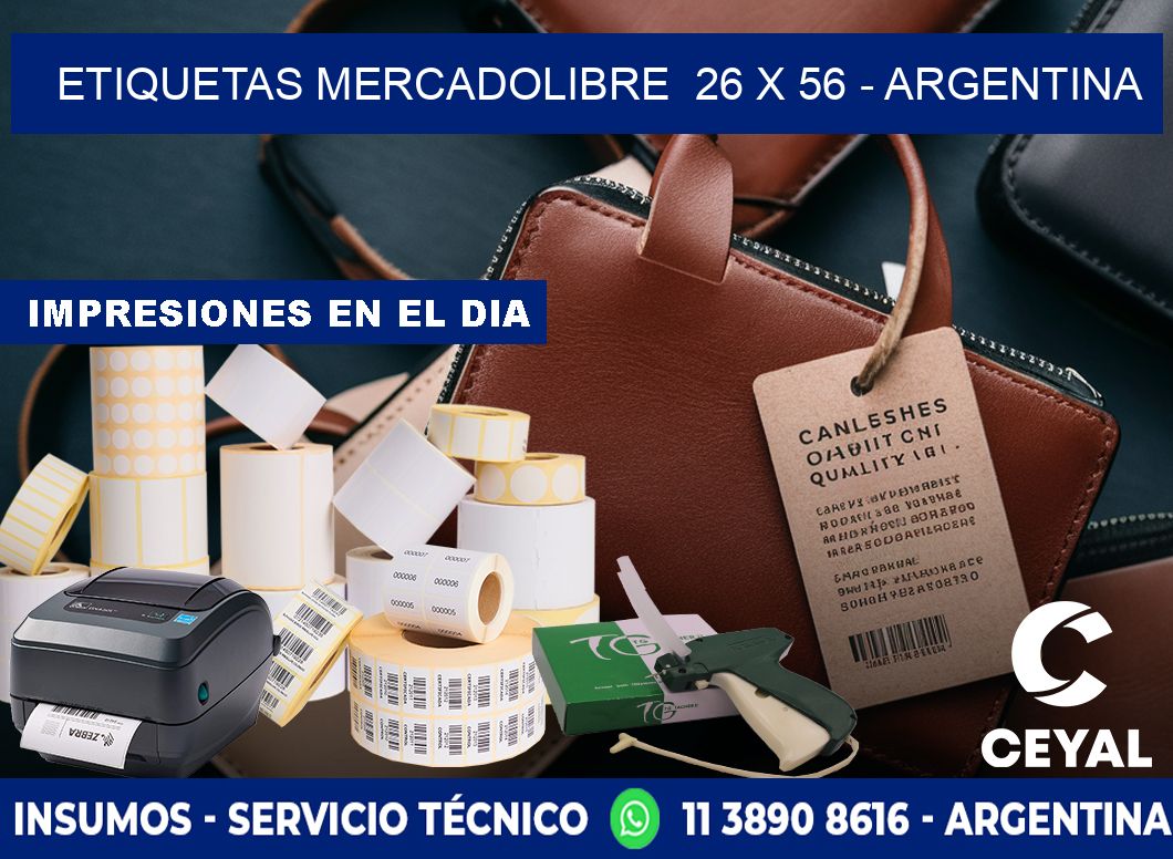 ETIQUETAS MERCADOLIBRE  26 x 56 - ARGENTINA