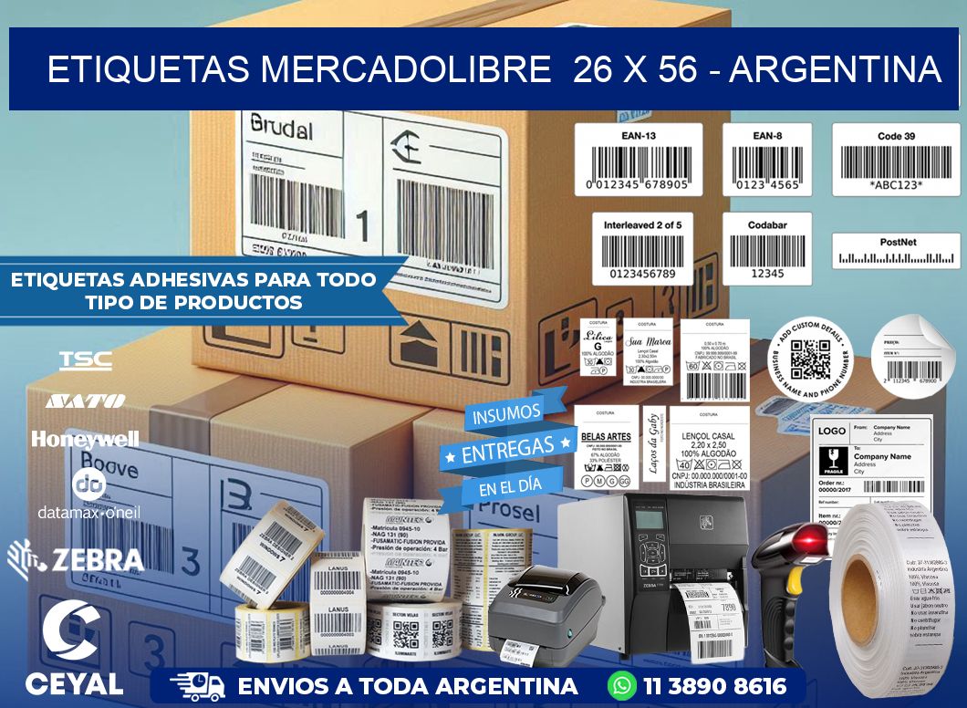 ETIQUETAS MERCADOLIBRE  26 x 56 – ARGENTINA