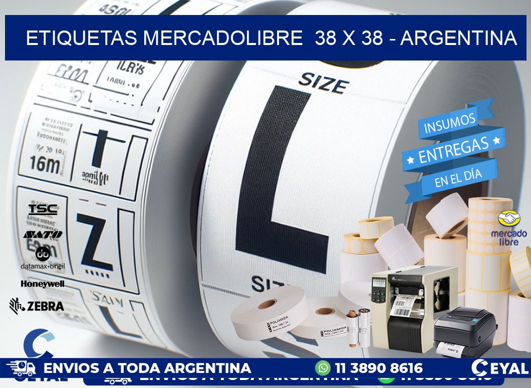 ETIQUETAS MERCADOLIBRE  38 x 38 - ARGENTINA