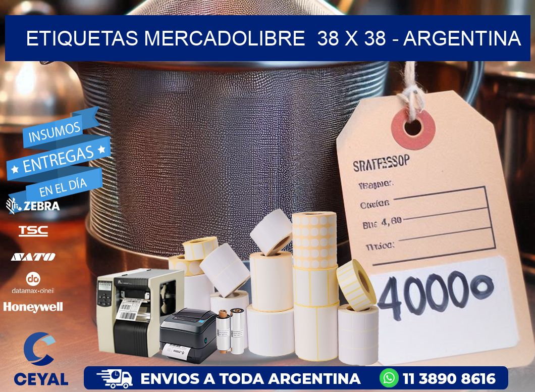 ETIQUETAS MERCADOLIBRE  38 x 38 - ARGENTINA