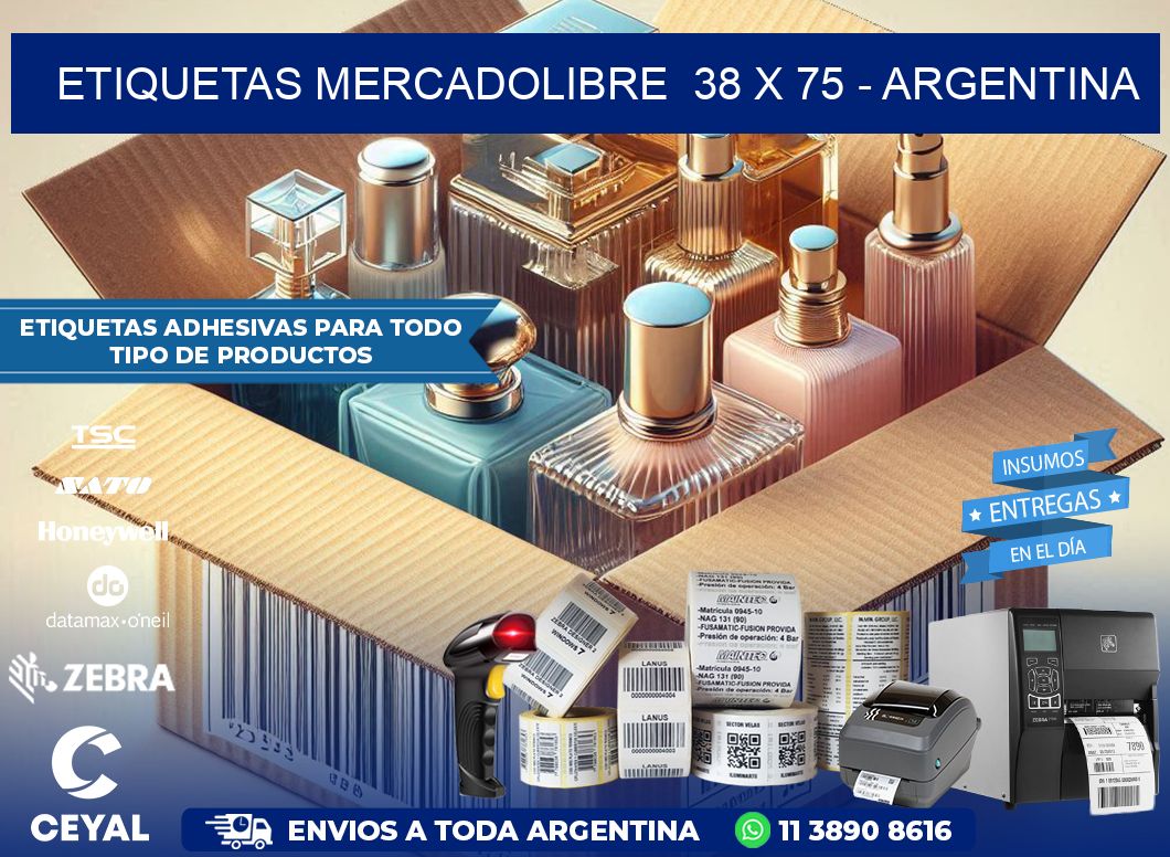 ETIQUETAS MERCADOLIBRE  38 x 75 – ARGENTINA