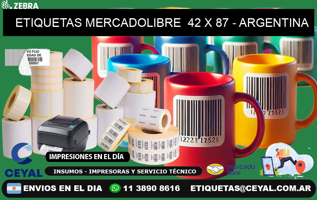 ETIQUETAS MERCADOLIBRE  42 x 87 - ARGENTINA