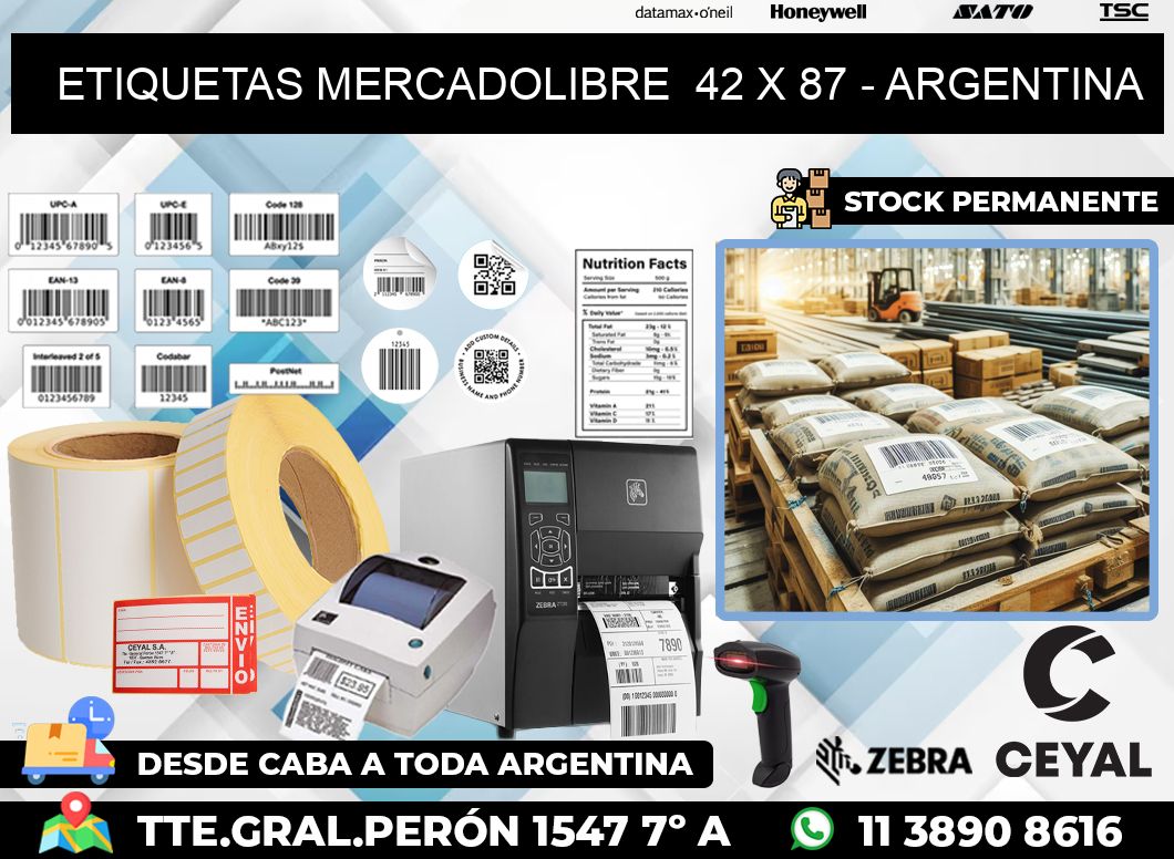 ETIQUETAS MERCADOLIBRE  42 x 87 – ARGENTINA