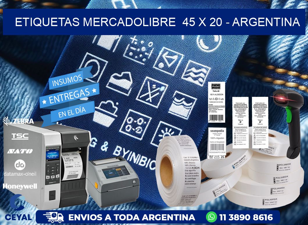 ETIQUETAS MERCADOLIBRE  45 x 20 - ARGENTINA